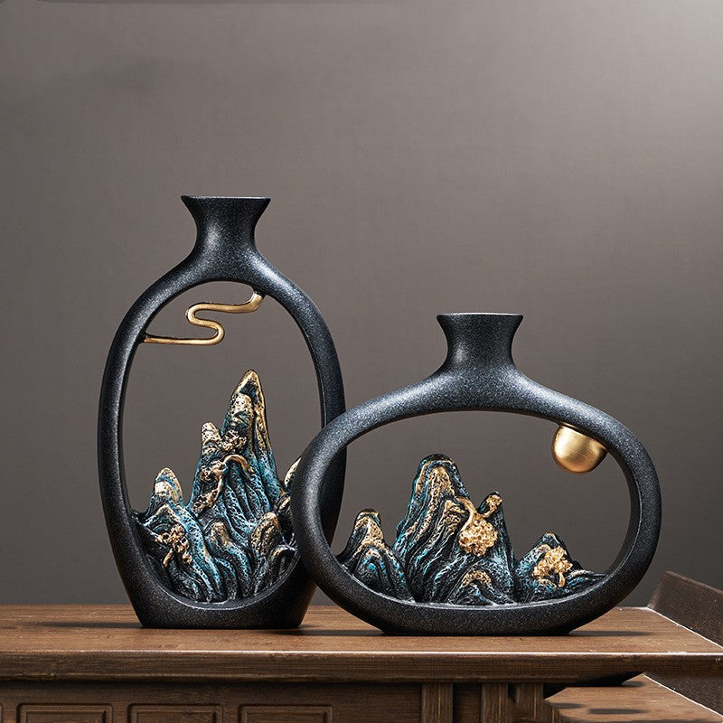 VASE CHINOIS NOIR - GAOSHAN