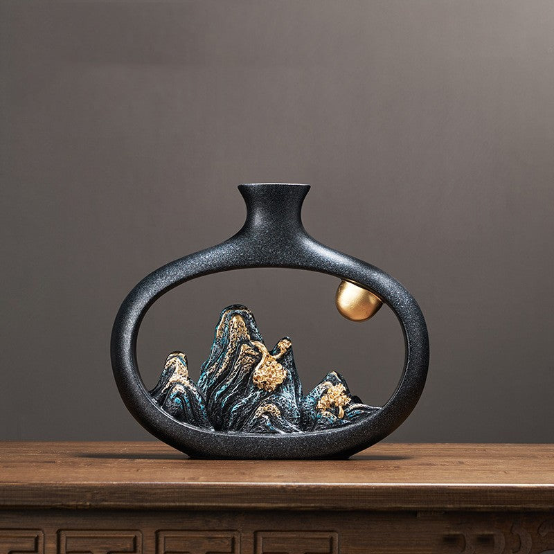 VASE CHINOIS NOIR - GAOSHAN