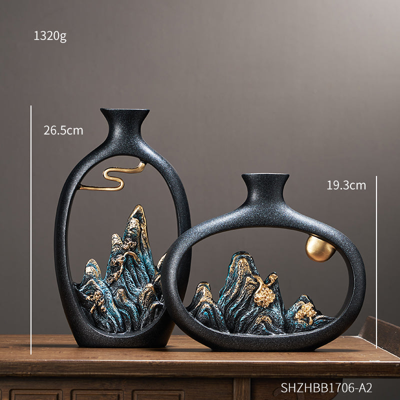 VASE CHINOIS NOIR - GAOSHAN